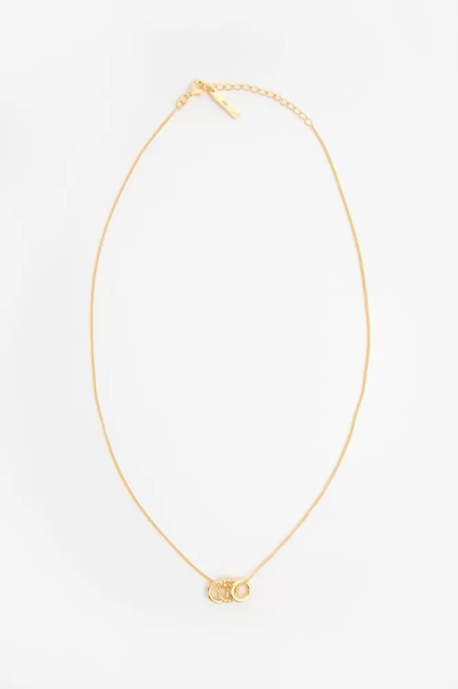 Dames A Brend Sieraden- Gold Plated Ketting Met Ronde Hangertjes