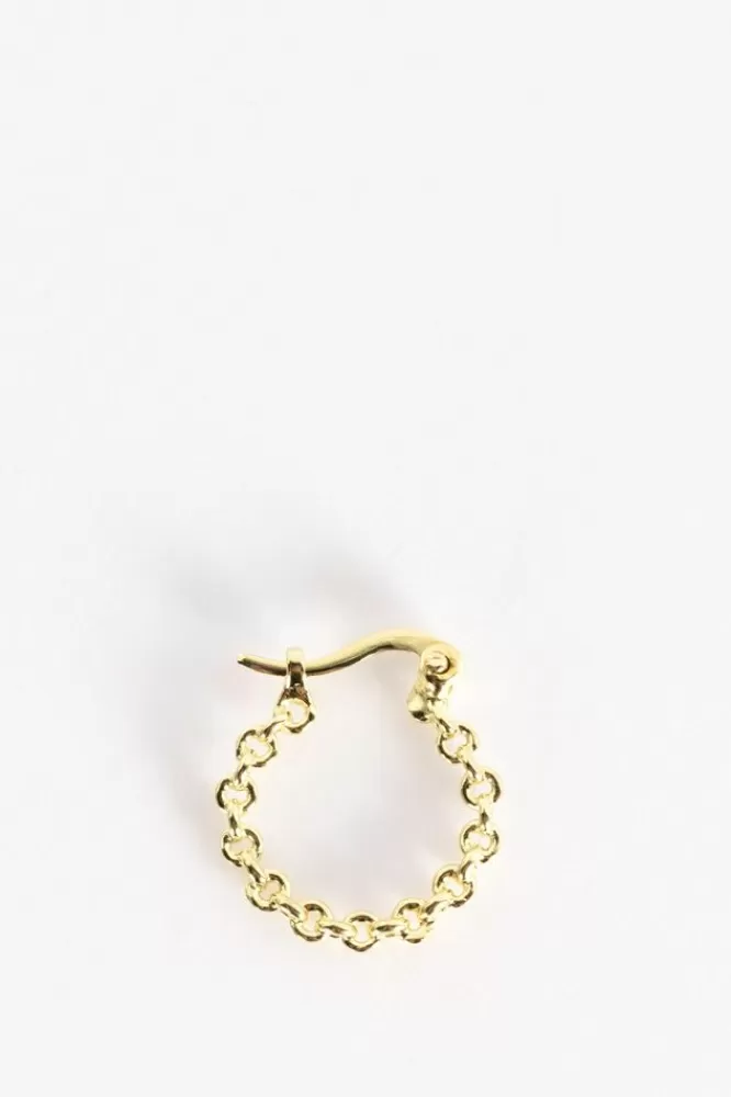 Dames Anna Nina Sieraden-Anna+Nina Gold Plated Single Twine Hoop Oorbel