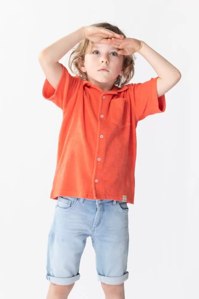 Kids * T-Shirts En Polo's-Badstof Shirt Met Knopen