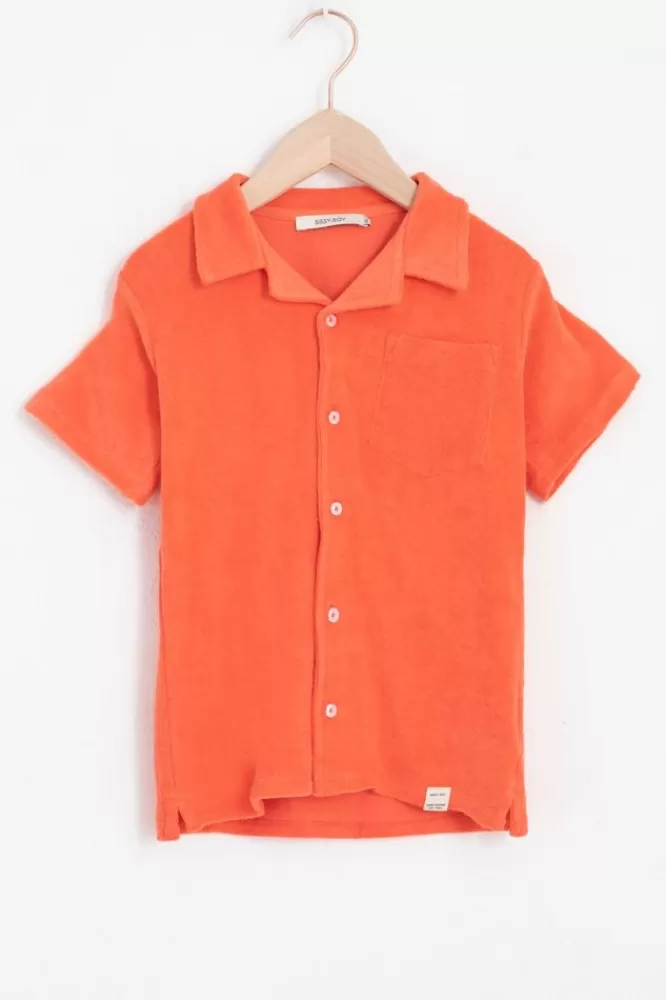 Kids * T-Shirts En Polo's-Badstof Shirt Met Knopen