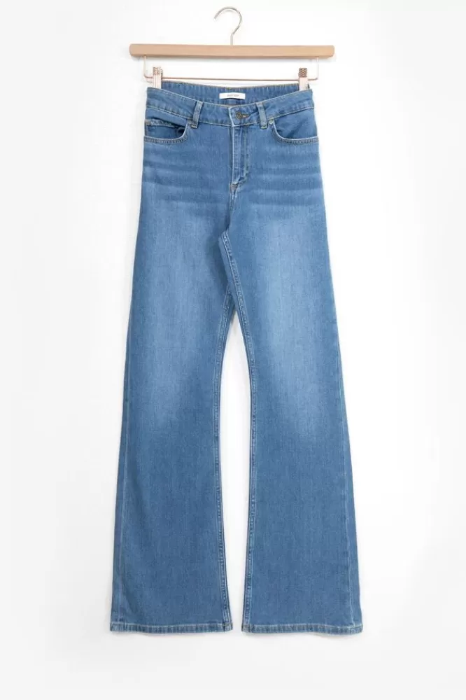 Dames Jeans-BaltimoreWashedBlueMidWaistBootcutJeans