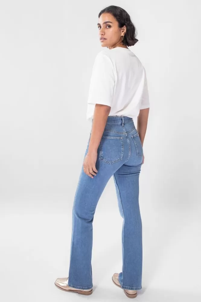 Dames Jeans-BaltimoreWashedBlueMidWaistBootcutJeans