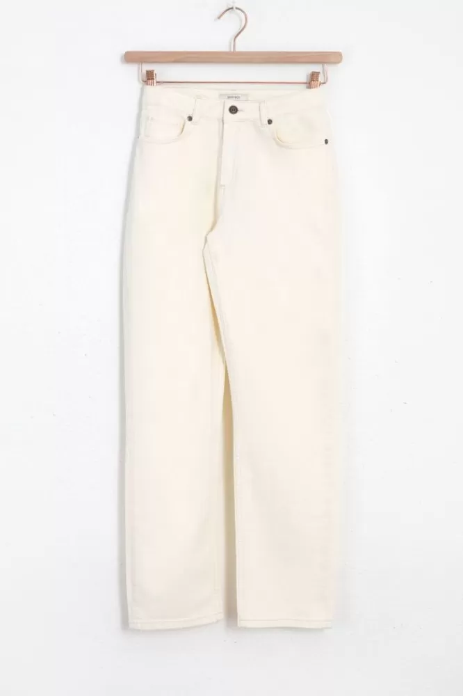 Dames Jeans-BariWhiteMidWaistStraightLegJeans