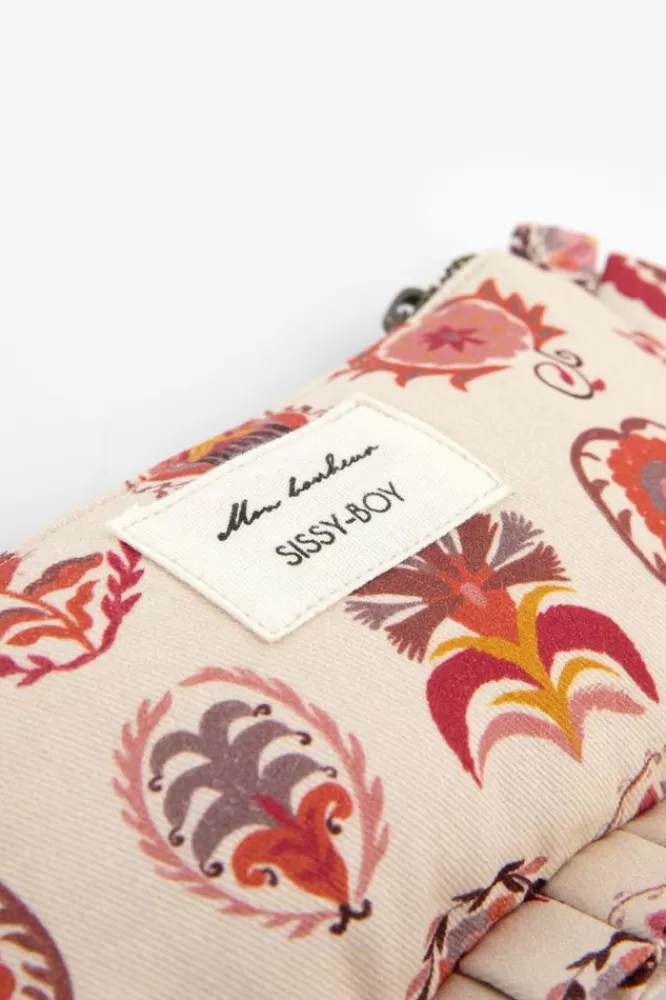 * Stationery-Beige Etui Met Bloemenprint