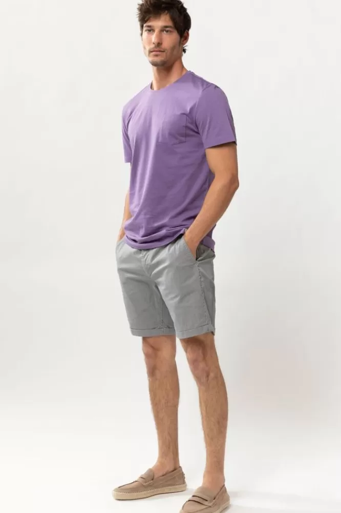 Heren * Broeken-Blauw Wit Gestreepte Chino Shorts