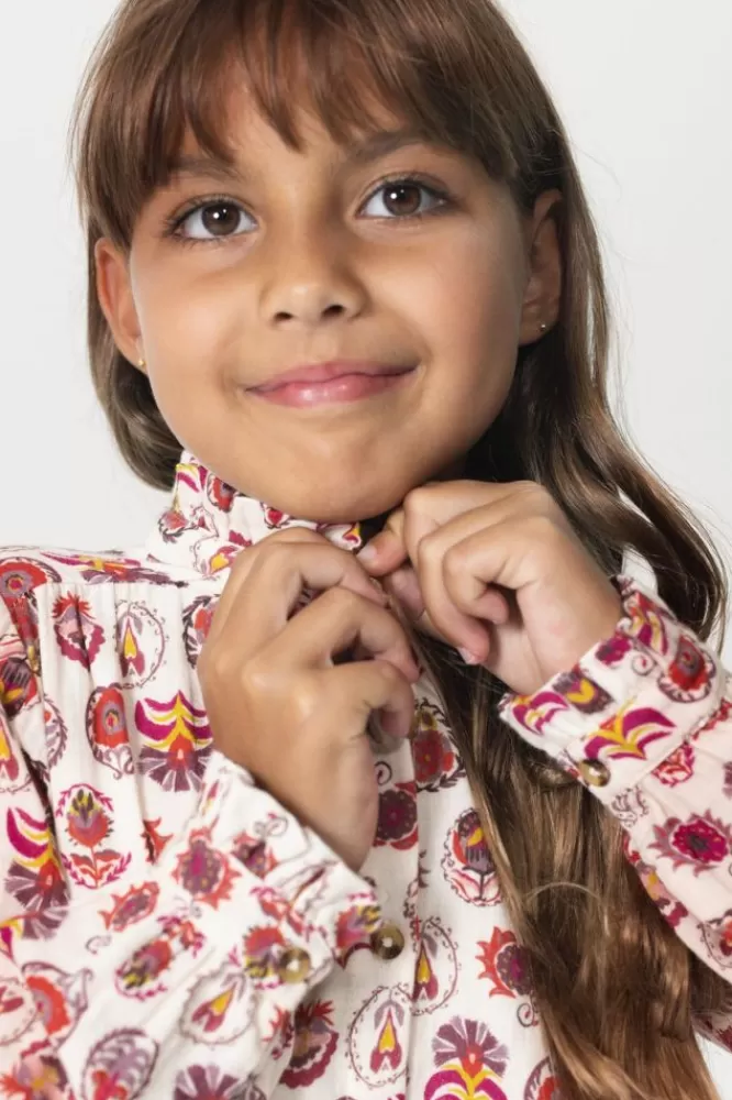 Kids * Blouses-Blouse Met Print En Ruffles