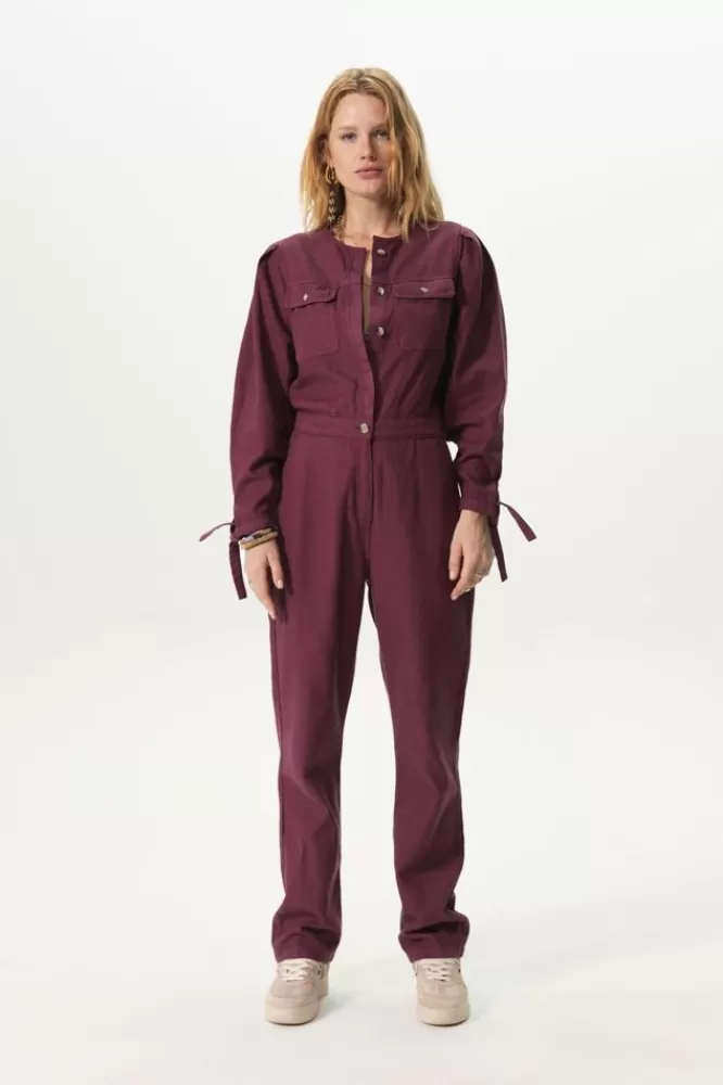 Dames Broeken-BordeauxrodeJumpsuit