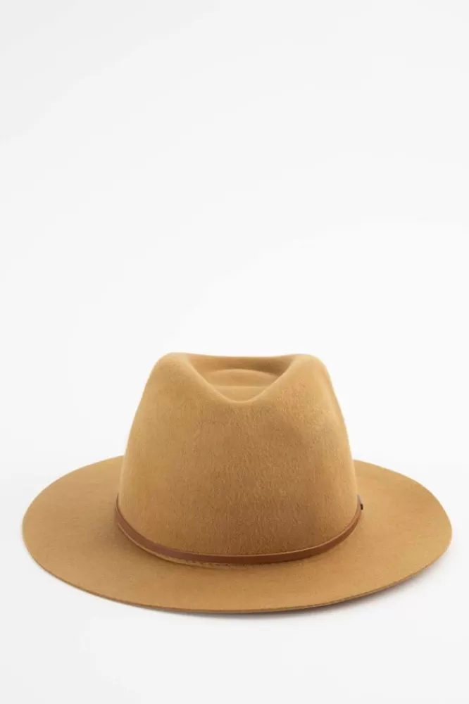 Dames Brixton Hoeden En Petten- Goud E Wesley Packable Fedora Hoed