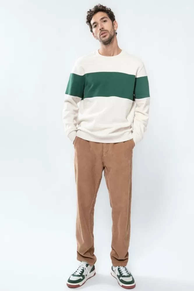 Heren * Broeken-Bruine Corduroy Chino