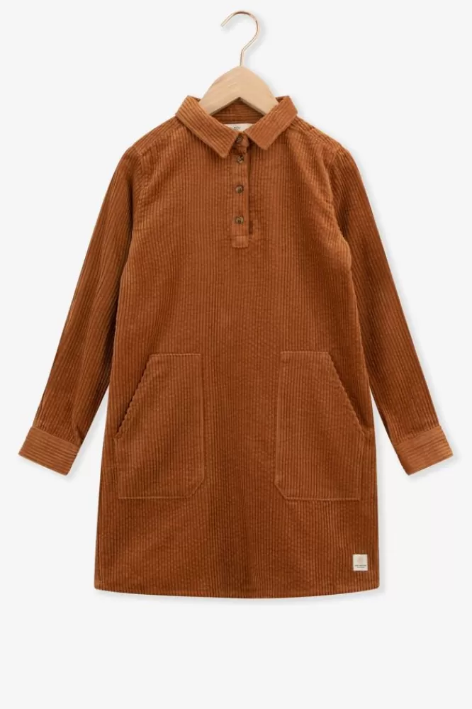 Kids * Jurken-Bruine Corduroy Jurk