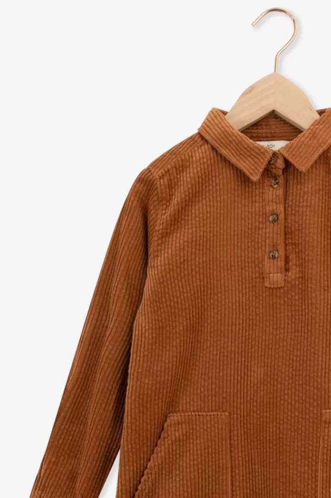 Kids * Jurken-Bruine Corduroy Jurk