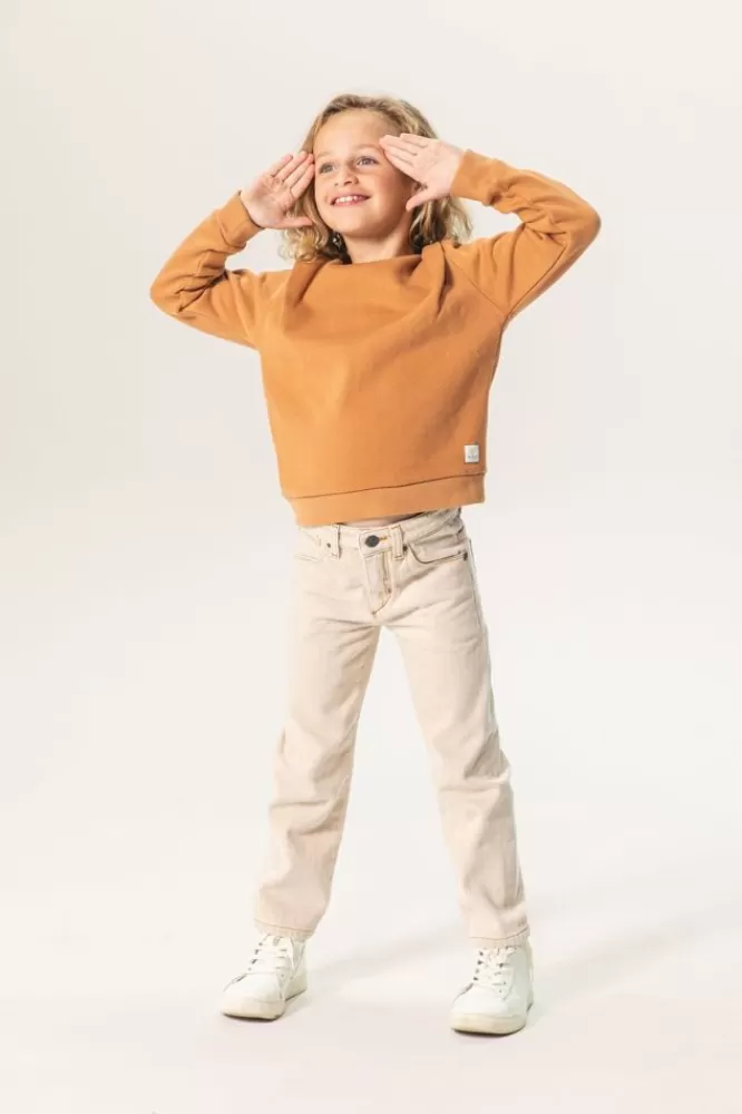 Kids * Truien En Vesten-Bruine Sweater Met Schouderdetails