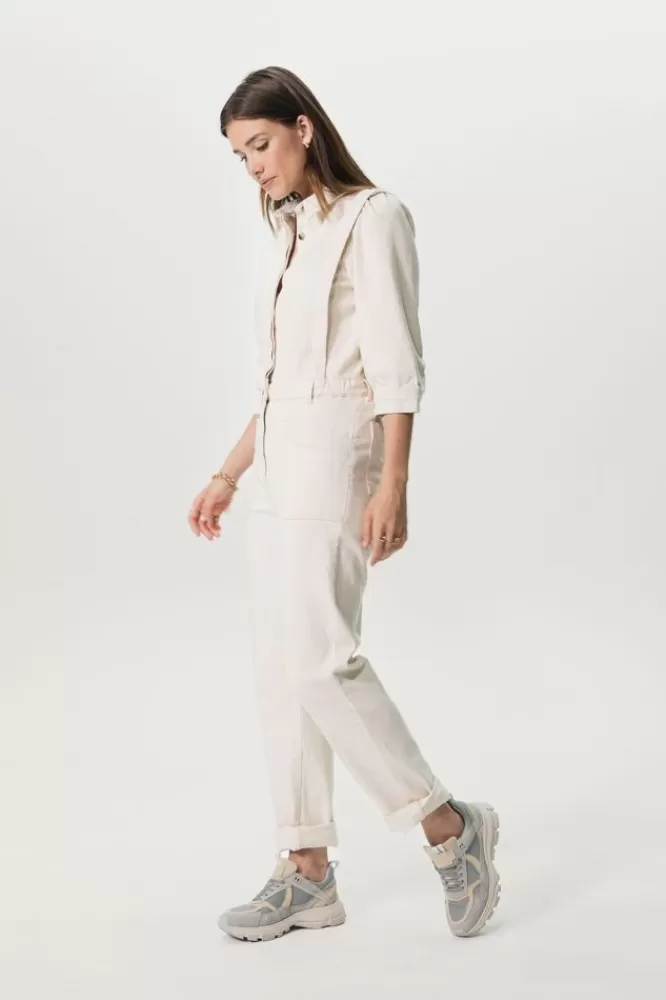 Dames Jumpsuits-CremekleurigeJumpsuitMetPatchPockets