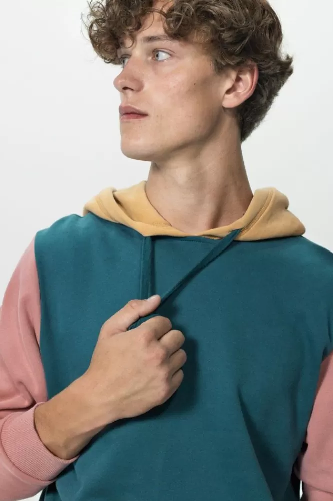 Heren * Truien En Vesten-Donker E Colourblock Hoodie