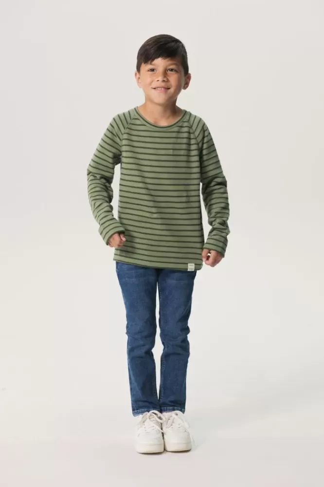 Kids * T-Shirts En Polo's-Donker Gestreept Longsleeve T-Shirt