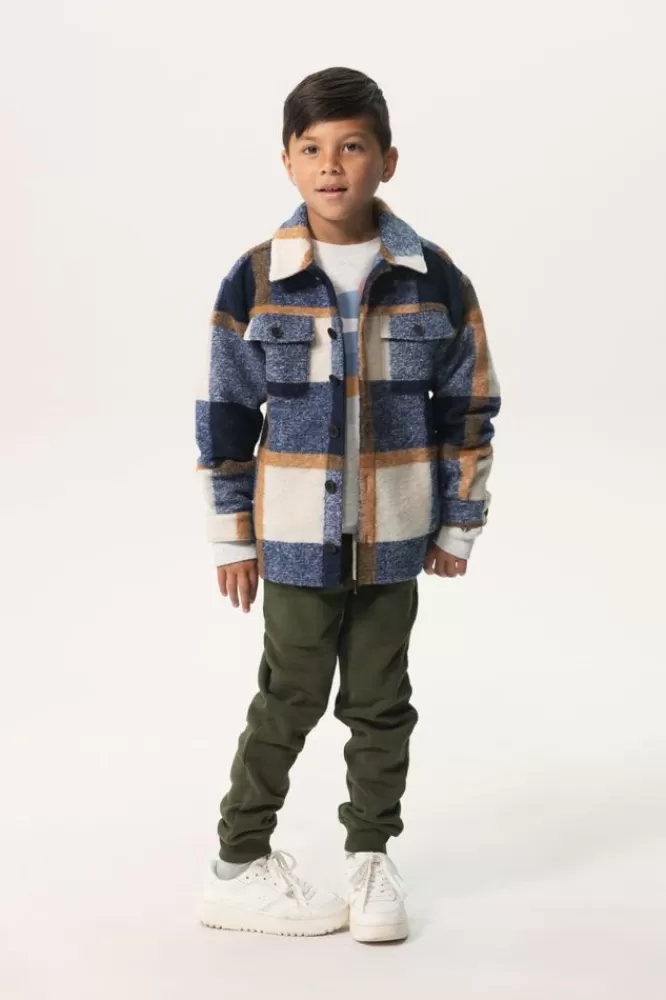 Kids * Blazers & Jasjes-Donkerblauw Geruit Overshirt