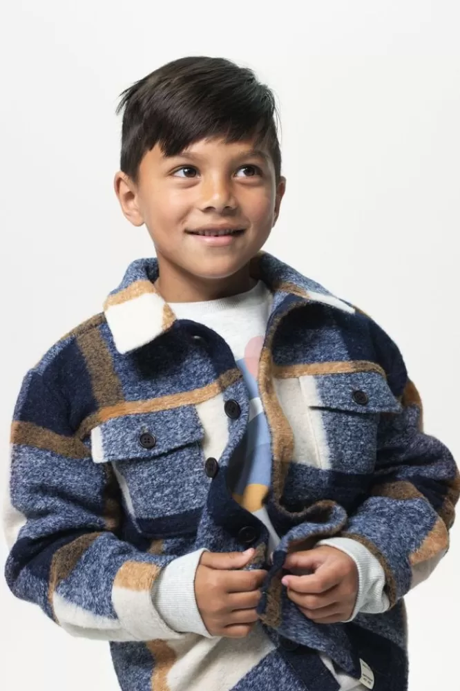 Kids * Blazers & Jasjes-Donkerblauw Geruit Overshirt