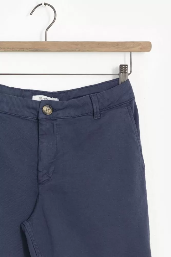 Heren * Broeken-Donkerblauwe Canvas Shorts