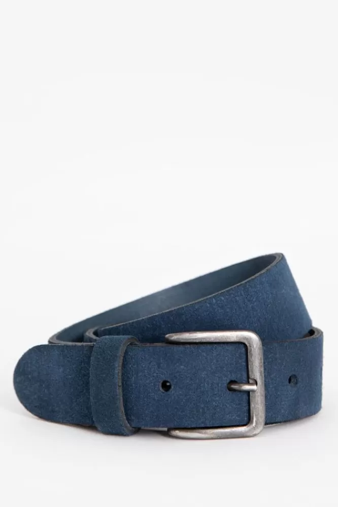 Heren * Riemen-Donkerblauwe Suede Riem