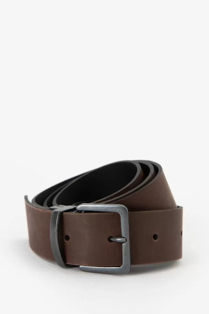 Heren * Riemen-Donkerbruin En E Leren Reversible Riem