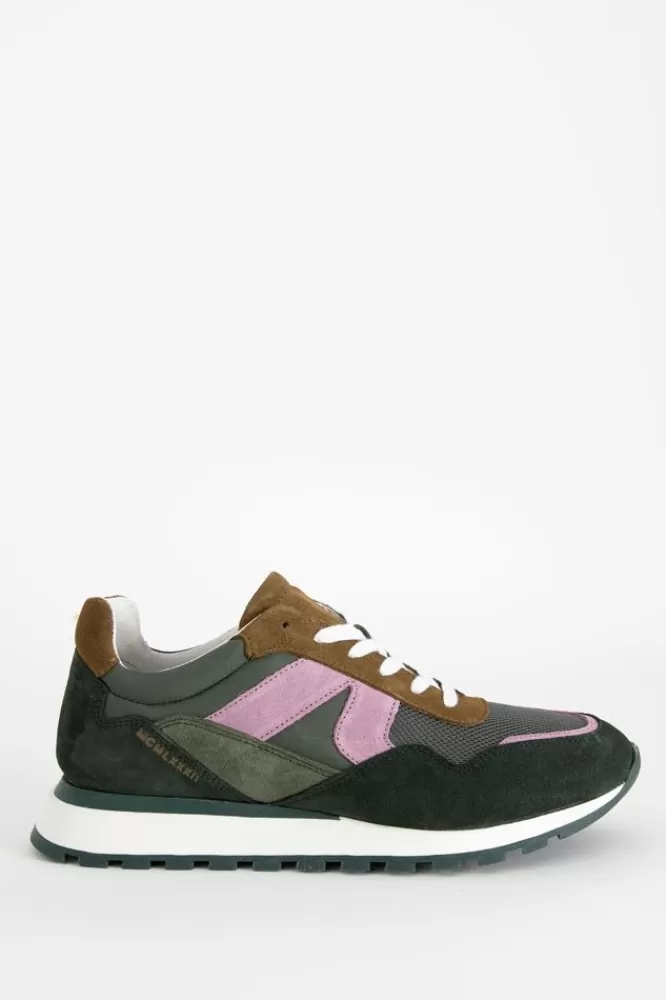 Heren * Schoenen-Donkere Multicolour Sneakers Met Suede