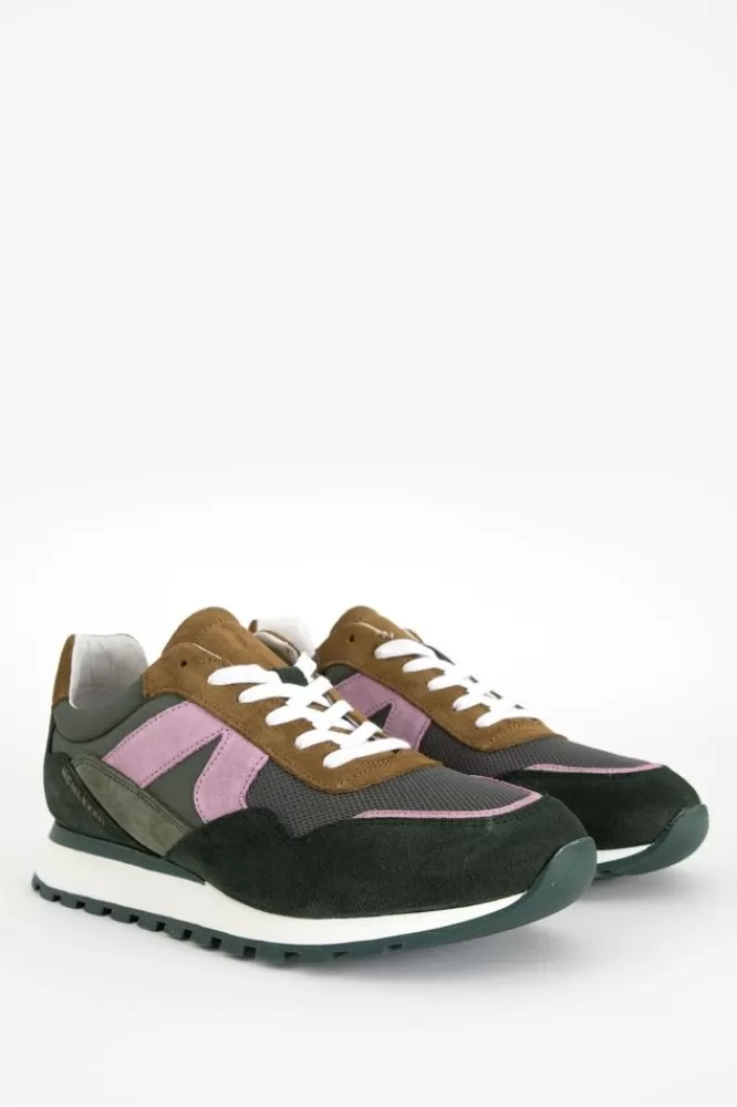 Heren * Schoenen-Donkere Multicolour Sneakers Met Suede