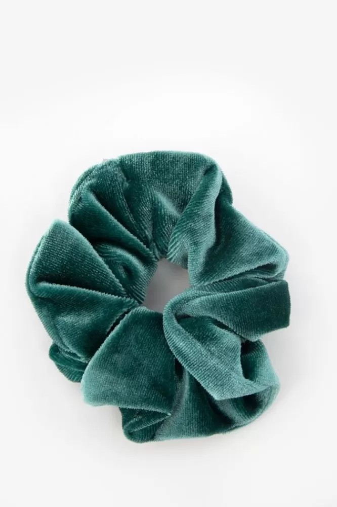 Dames Haar Accessoires-DonkergroeneVelvetScrunchie