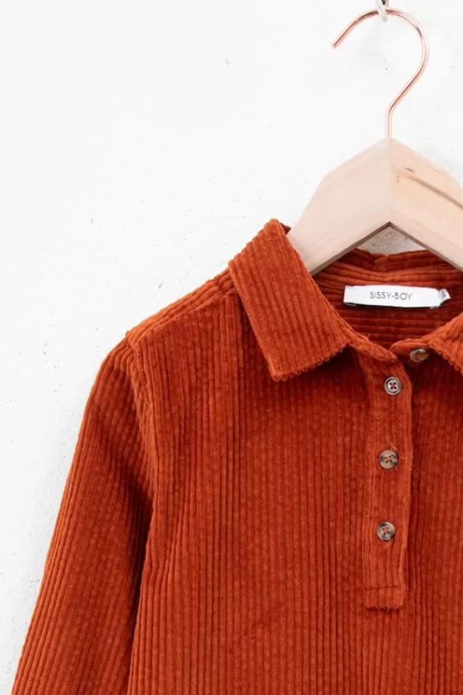 Kids * Jurken-Donkeroranje Corduroy Jurk