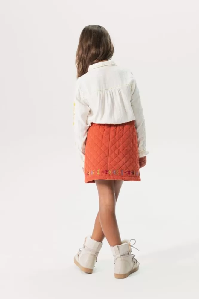 Kids * Rokken-Donkeroranje Padded Corduroy Rok