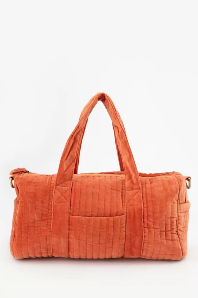 Dames Tassen-DonkeroranjeVelvetBowlingShopper