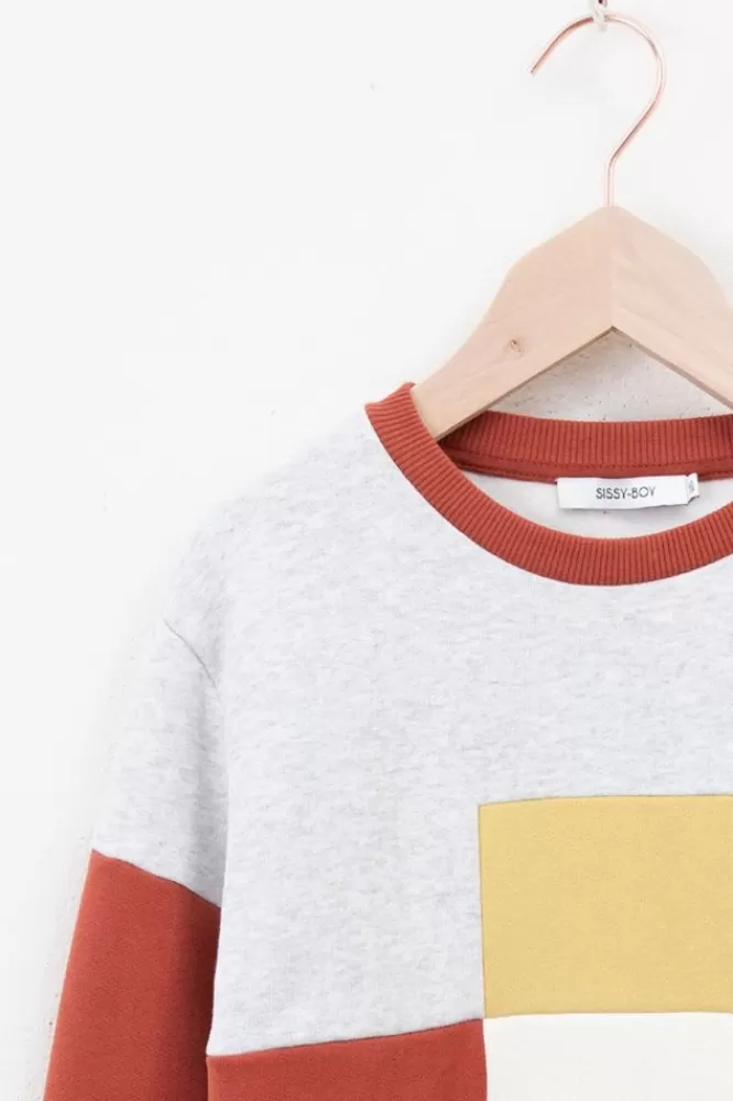 Kids * Truien En Vesten-Donkerrode Colourblock Sweater