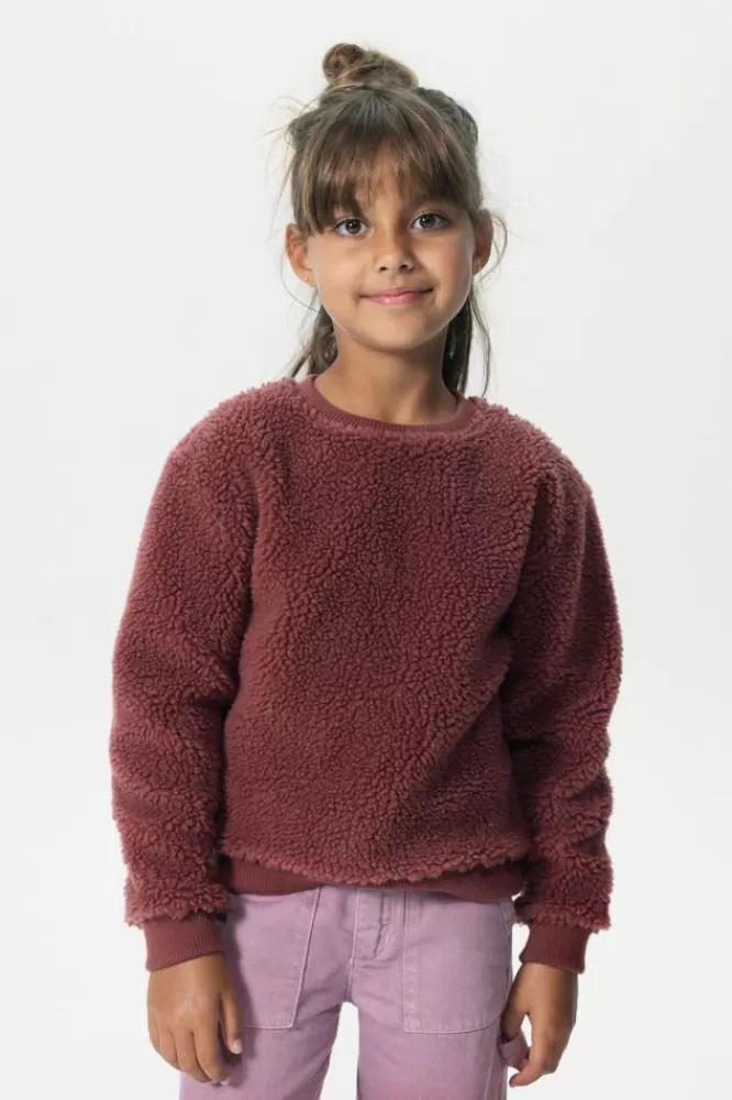 Kids * Truien En Vesten-Donkerroze Teddy Sweater