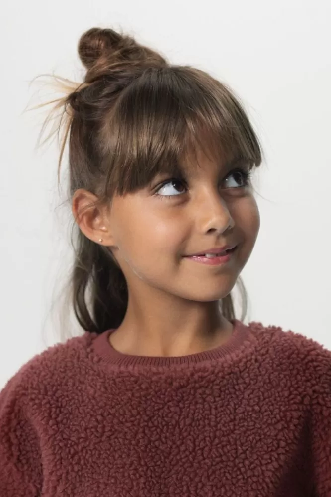 Kids * Truien En Vesten-Donkerroze Teddy Sweater