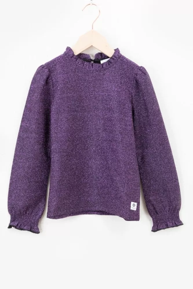 Kids * T-Shirts En Tops-E Glitter Longsleeve Met Ruffles