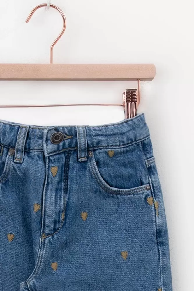 Kids * Jeans-E Jeans Met Hartjes Embroidery