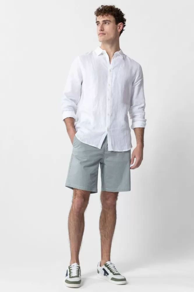 Heren * Broeken-E Katoenen Gestreepte Chino Shorts