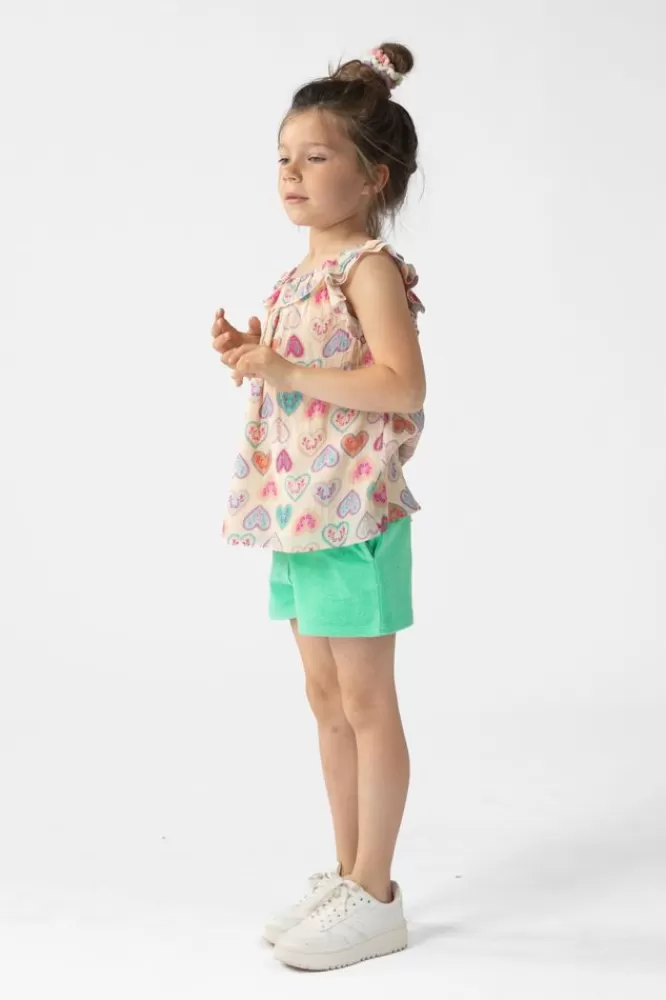 Kids * Broeken-E Paperbag Badstof Shorts