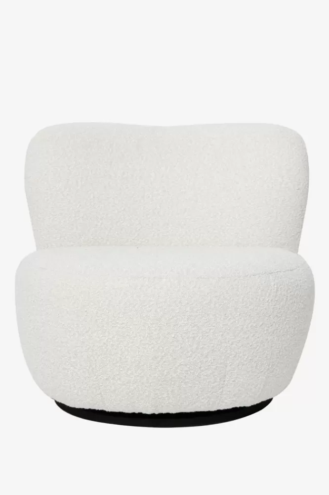 * Stoelen-Ecru Boucle Draaifauteuil Anne