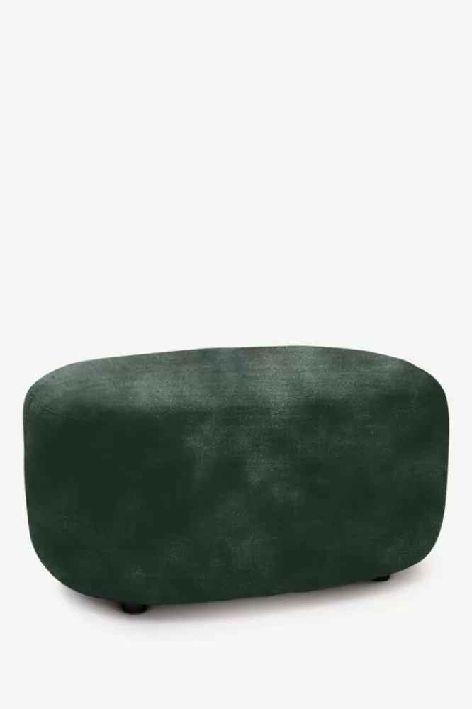 * Hockers En Poefjes-Empress Velvet Hocker Green Forest