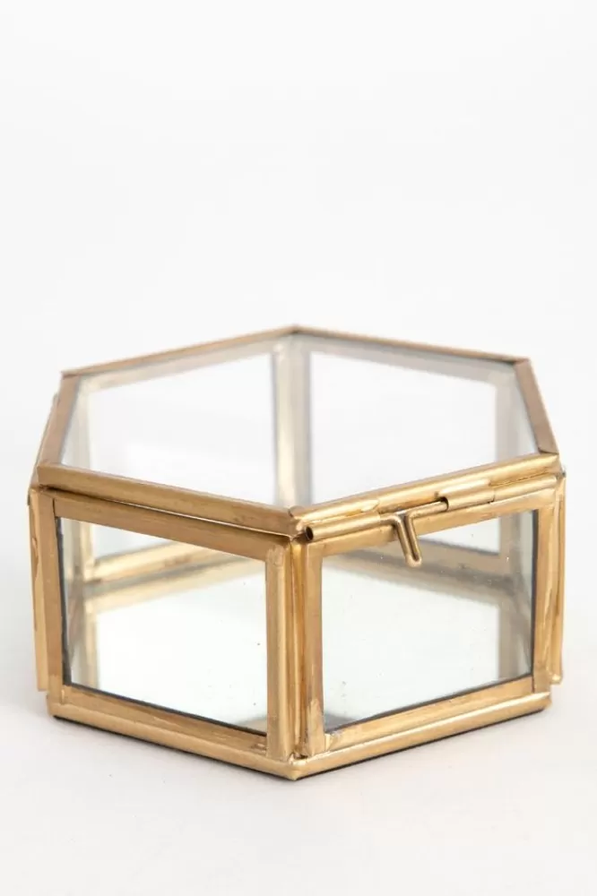 * Woonaccessoires-En Glazen Box Hexagon