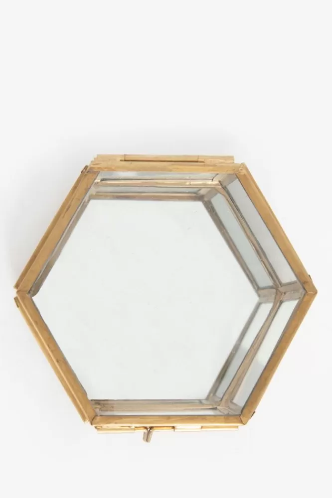 * Woonaccessoires-En Glazen Box Hexagon