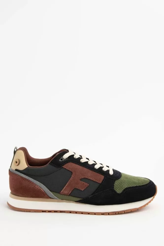 Heren Faguo Schoenen- Donkerblauwe Sneakers Met Multicolour Details