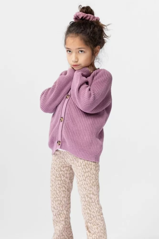 Kids * Broeken-Flared Jacquard Legging Met Luipaard Print