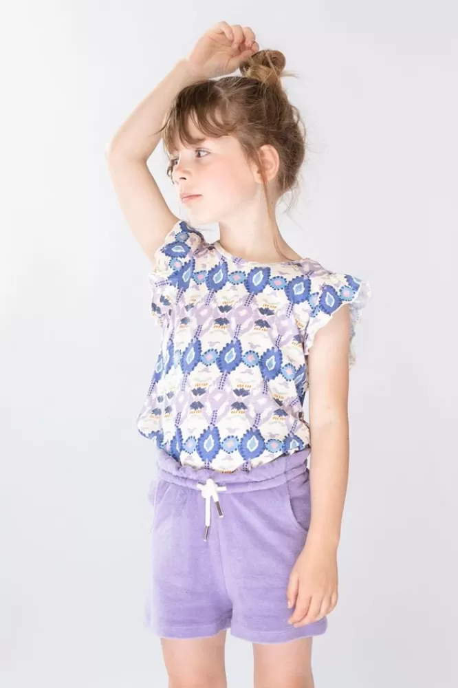 Kids * T-Shirts En Tops-Gekleurde Top Met Print En Ruffle Mouwen