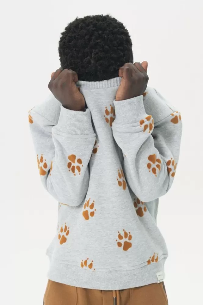 Kids * Truien En Vesten-Grijze Sweater Met Dierenpootjes