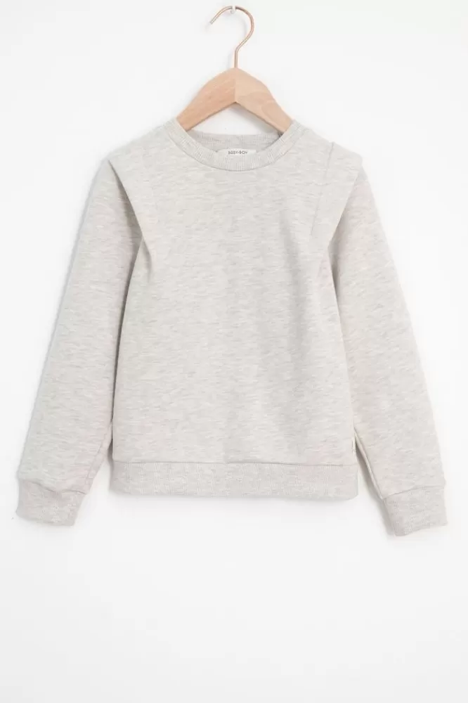 Kids * Truien En Vesten-Grijze Sweater Met Schouderdetails