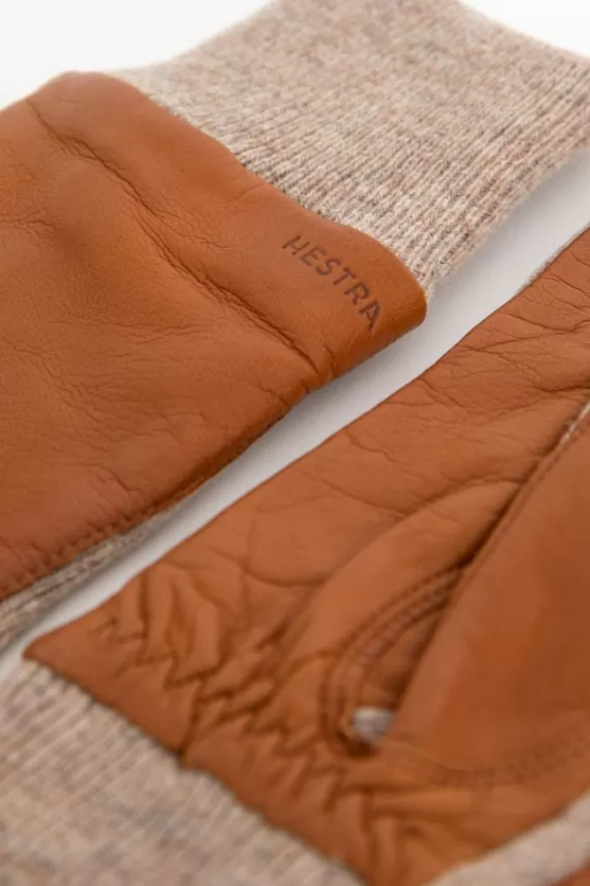 Dames Hestra Handschoenen- Cognac Leren Handschoenen