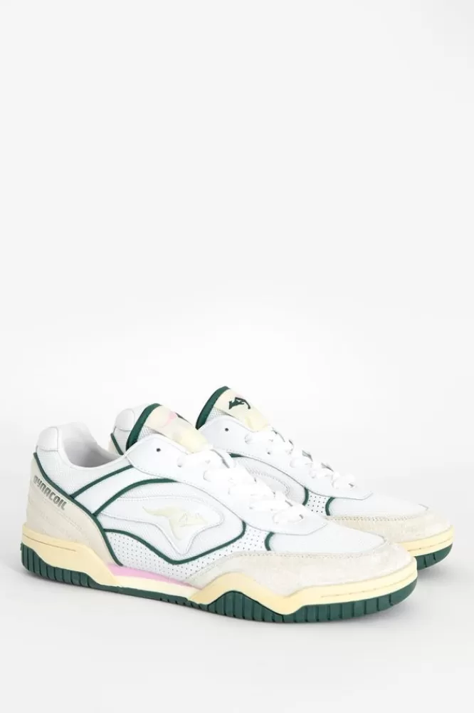 Heren KangaROOS Schoenen- Te Leren Sneakers Met Groen Detail