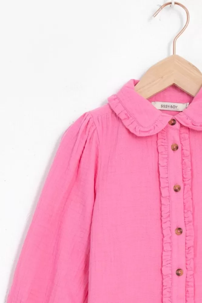 Kids * Blouses-Katoenen Blouse Met Ruffels