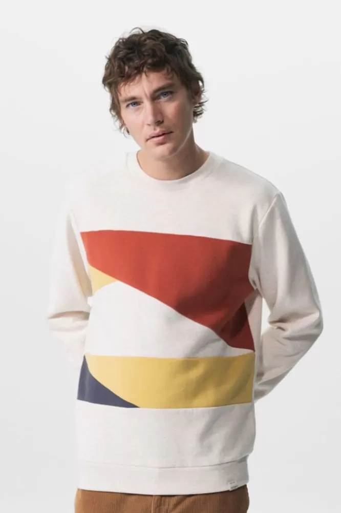 Heren * Truien En Vesten-Katoenen Colourblock Sweater